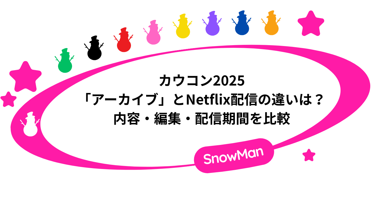カウコン2025「アーカイブ」とNetflix配信の違いは？内容・編集・配信期間を比較